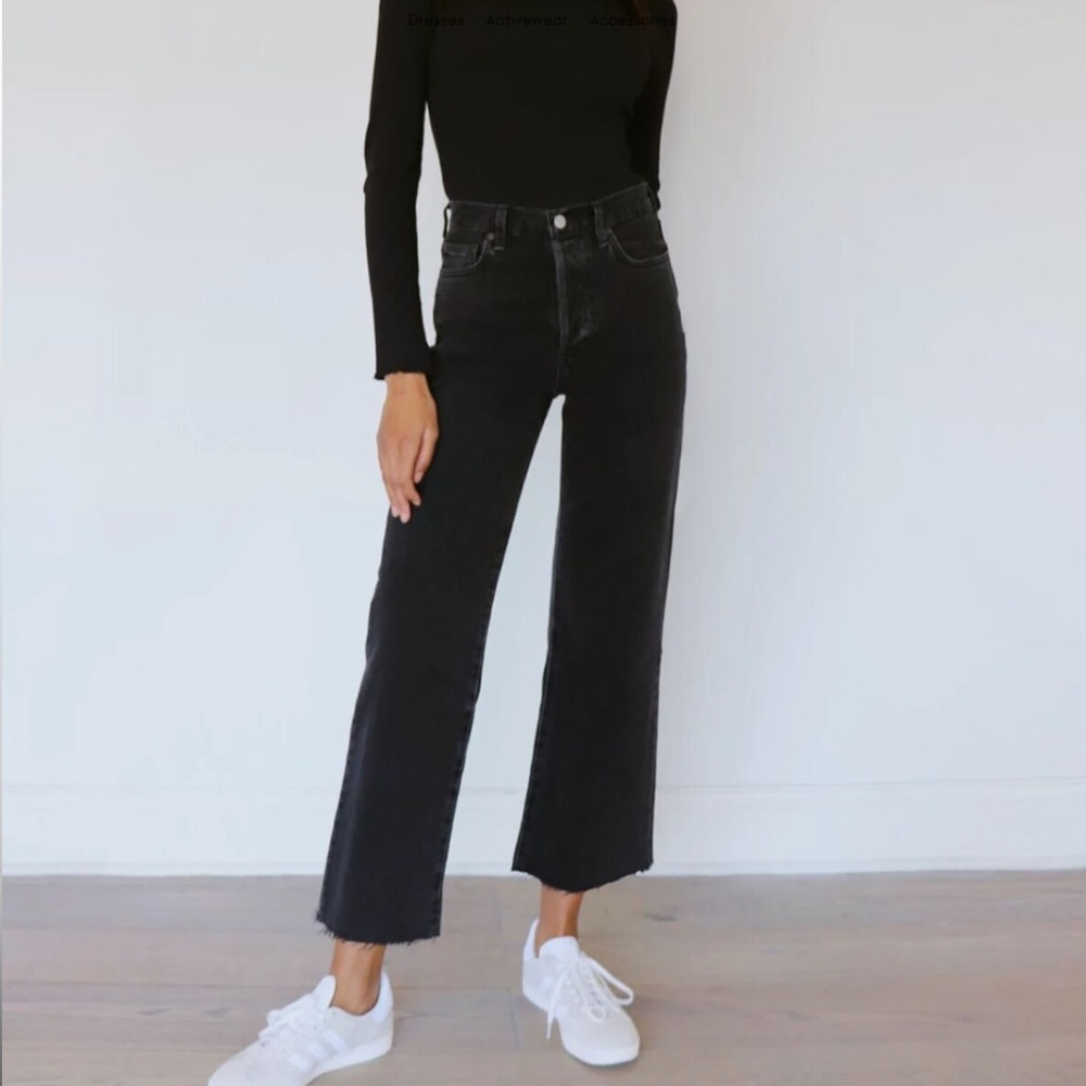 Aritizia Denim Forum The Farrah High Rise Wide Leg Jean - Black